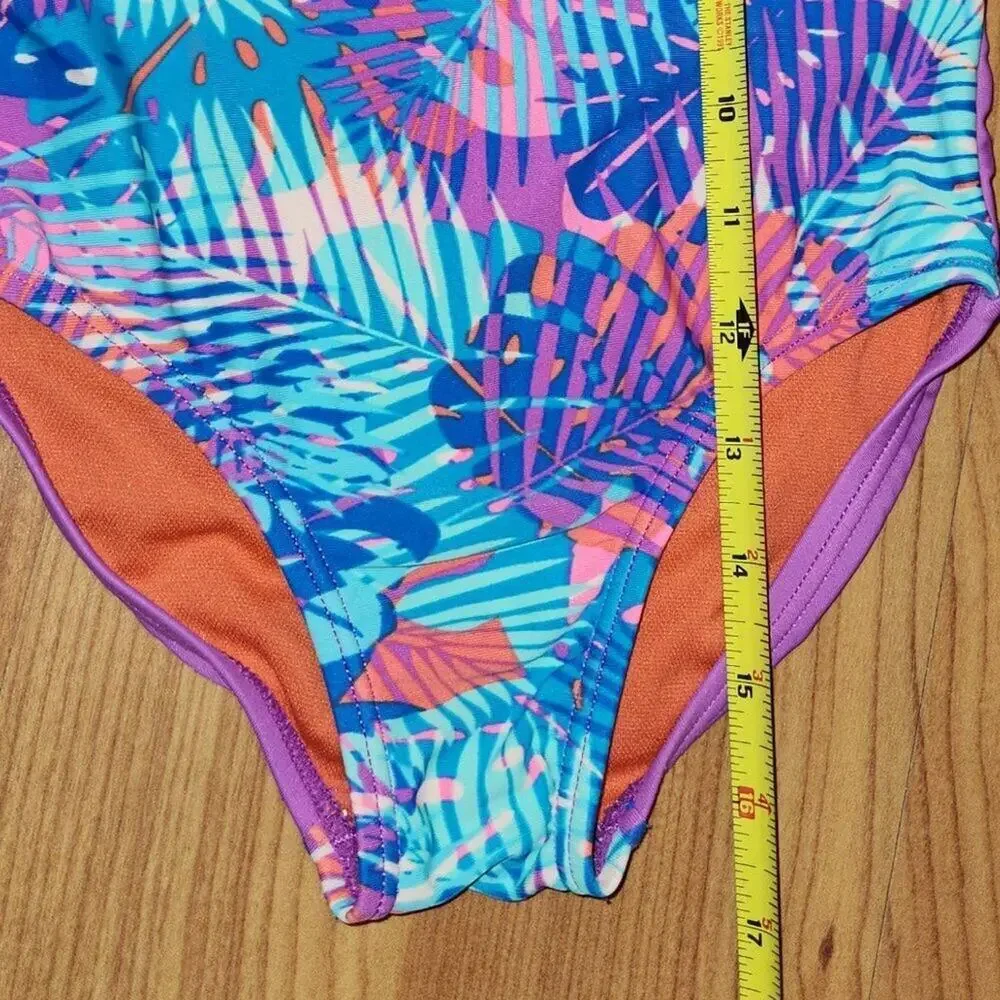 Speedo Leaves Design One Piece Swimsuit || xs EUC